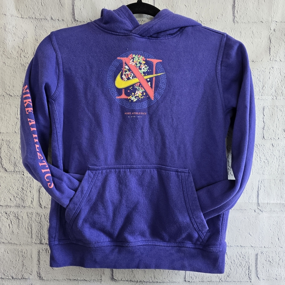 Nike Sportswear Club Fleece Pullover Hoodie Purple Youth Large